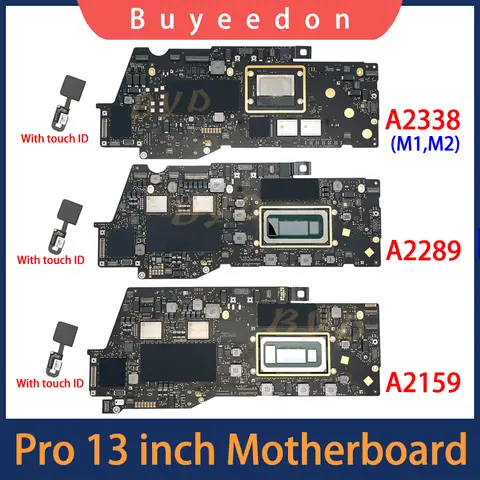 Original A2338 A2289 A2159 Motherboard For Macbook Pro 13" A2338 Logic Board With Touch ID 820-01598-A 820-01987-A 820-02020-11