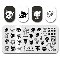 Nail Art Stamping MouTeen-240 Disney Cute Cat Nail Stamping Plates Manicure Set For Nail Art Stamper