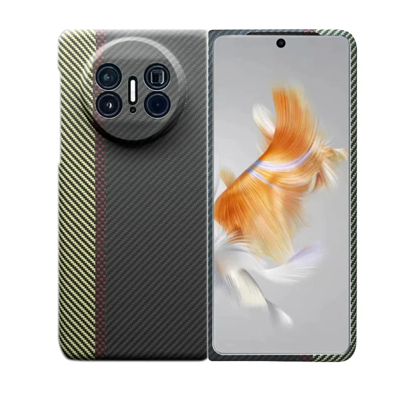 مراجعة تفصيلية لحالة الهاتف المصنوعة من ألياف الكربون الفولاذية الفاخرة لـ Huawei Mate X3 بسعة 3x256 جيجابايت