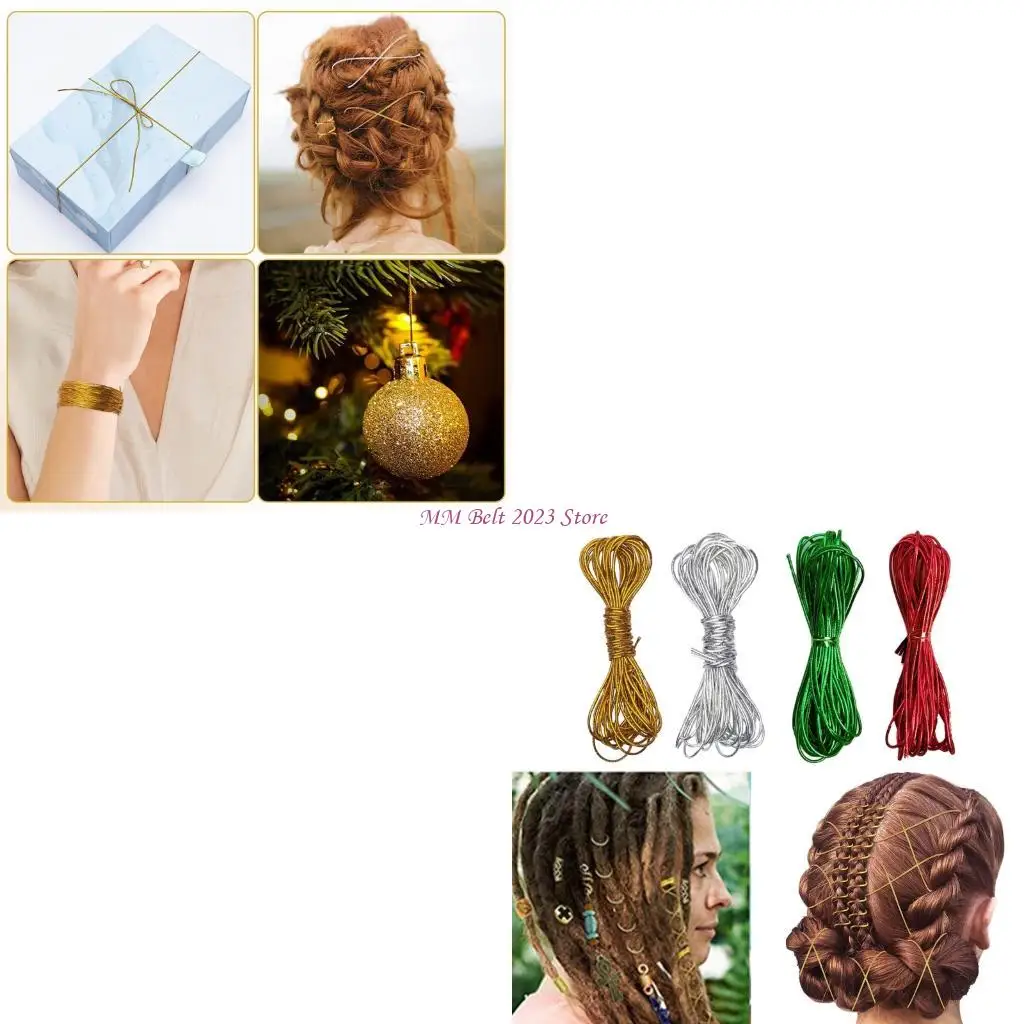 

Рождественские украшения для волос 49ME с металлической веревкой идеально подходят для укладки дредов и торжественных подарков