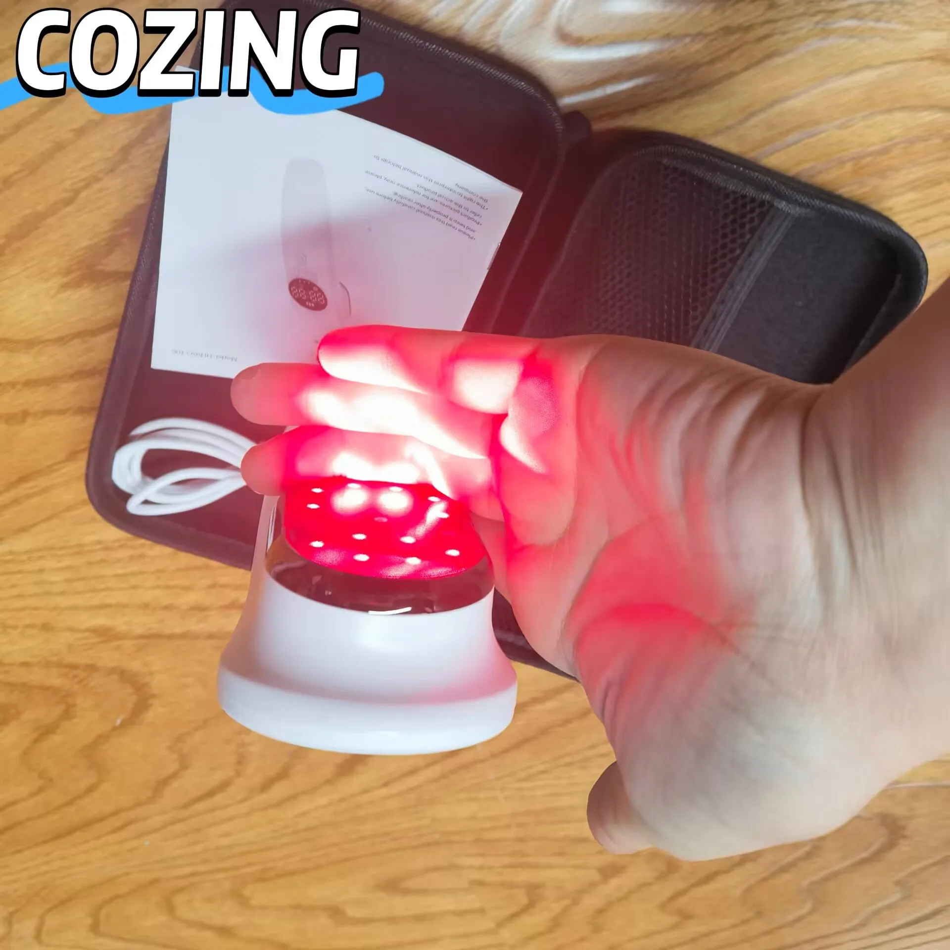 

COZING Профессиональное устройство для терапии красным светом, 650 нм x 14 808 нм x 3 для боли в теле, заживления ран, физиотерапии