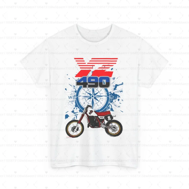 تي شيرت ياماها YZ490، تي شيرت عتيق للدراجات النارية على الطرق الوعرة، 80s MX نمط الفارس الأسطوري ثنائي الأشواط، مروحة ياماها للطرق الوعرة