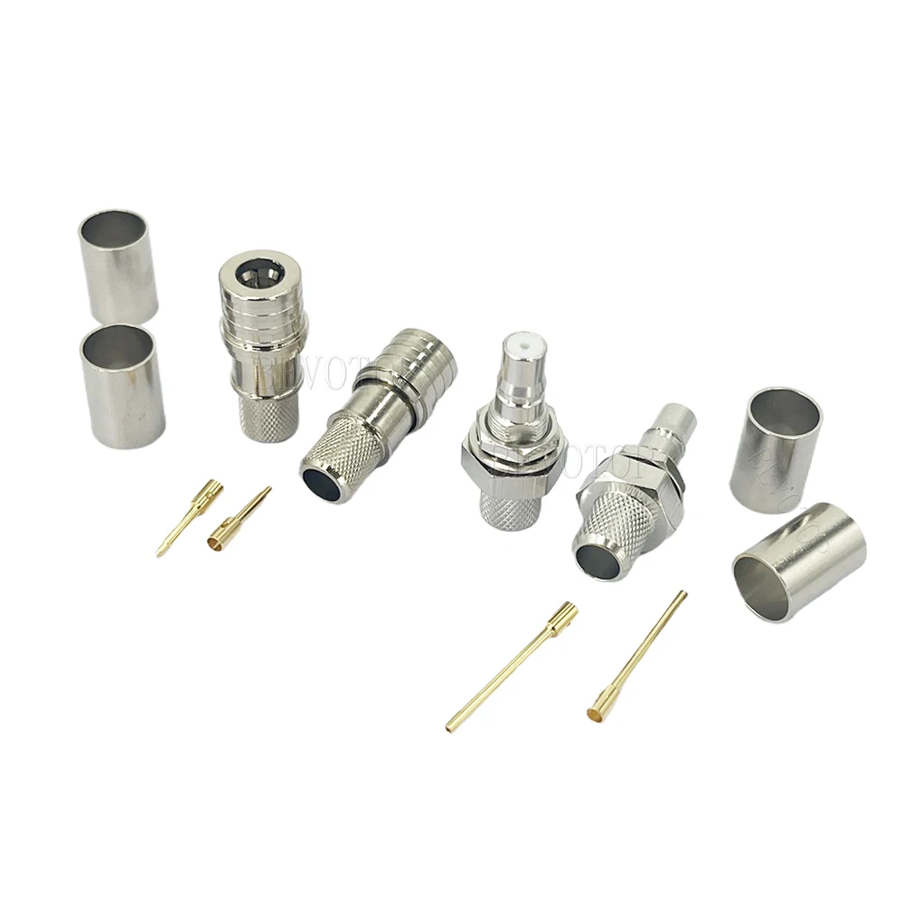 10Pcs/Lot 5D-FB/LMR300 QMA Male Straight Crimp Connector 50 Ohm 50-5 QMA Connector for 5DFB LMR-300 Cable Connector Wholesales