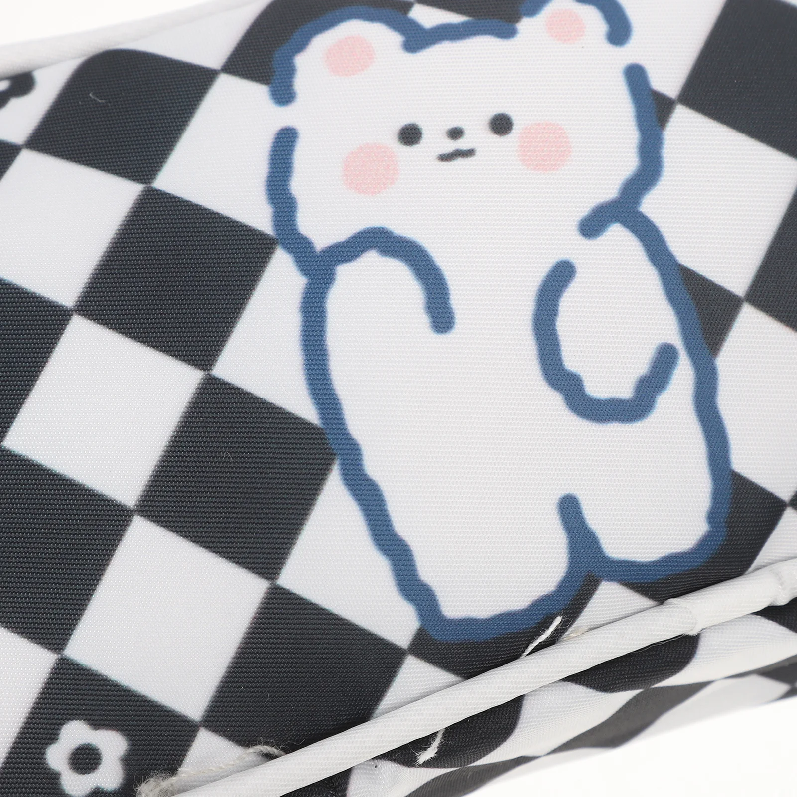 

Large Capacity Pencil Case Portable Pen Bag School Storage Organizer Multi-Use Checkerboard Pattern Zipper Design Students