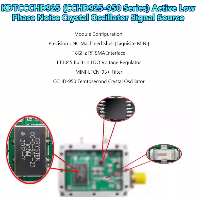 AD9912 Phase Locked Loop Reference Source Reference CRYSTEK CCHD-950 Ultra Low Phase Noise Femtosecond Crystal Oscillator Module