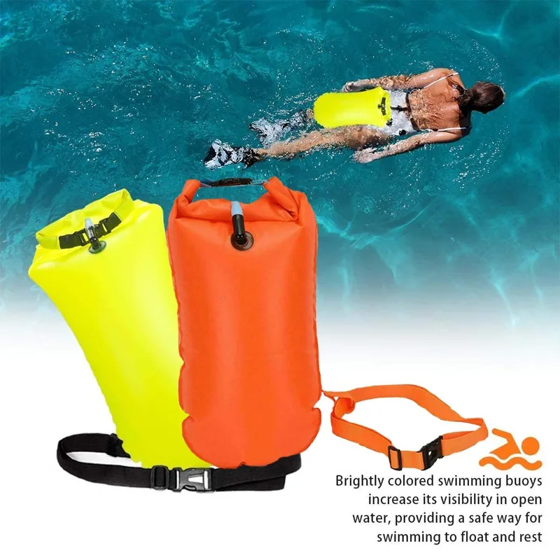 Single Airbag Swimming Lifebuoy Towing Buoy PVC Waterproof Inflatable Storage Bag Outdoor Swimming Bag