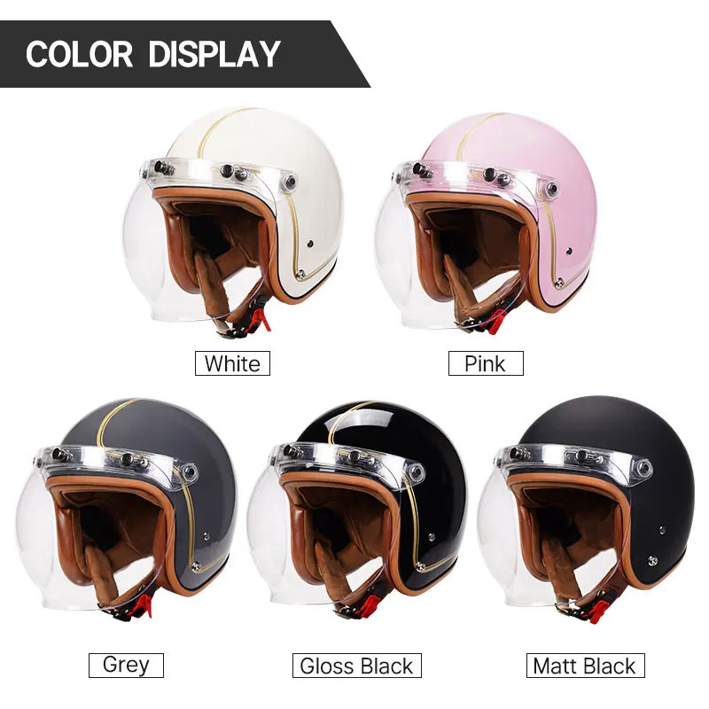 خوذة دراجة نارية ذات وجه مفتوح 3/4 باللون الرمادي الذهبي مع بطانة سميكة وواقي من التنفس لختم الهواء البارد في الخريف والشتاء