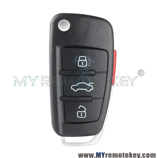 REMTEKEY NBG009272T Раскладной корпус ключа с 3 кнопками и панорамикой для Audi A3 A4 A5 A6 A8 TT 2006-2010 P/N 8P0 837 220 E