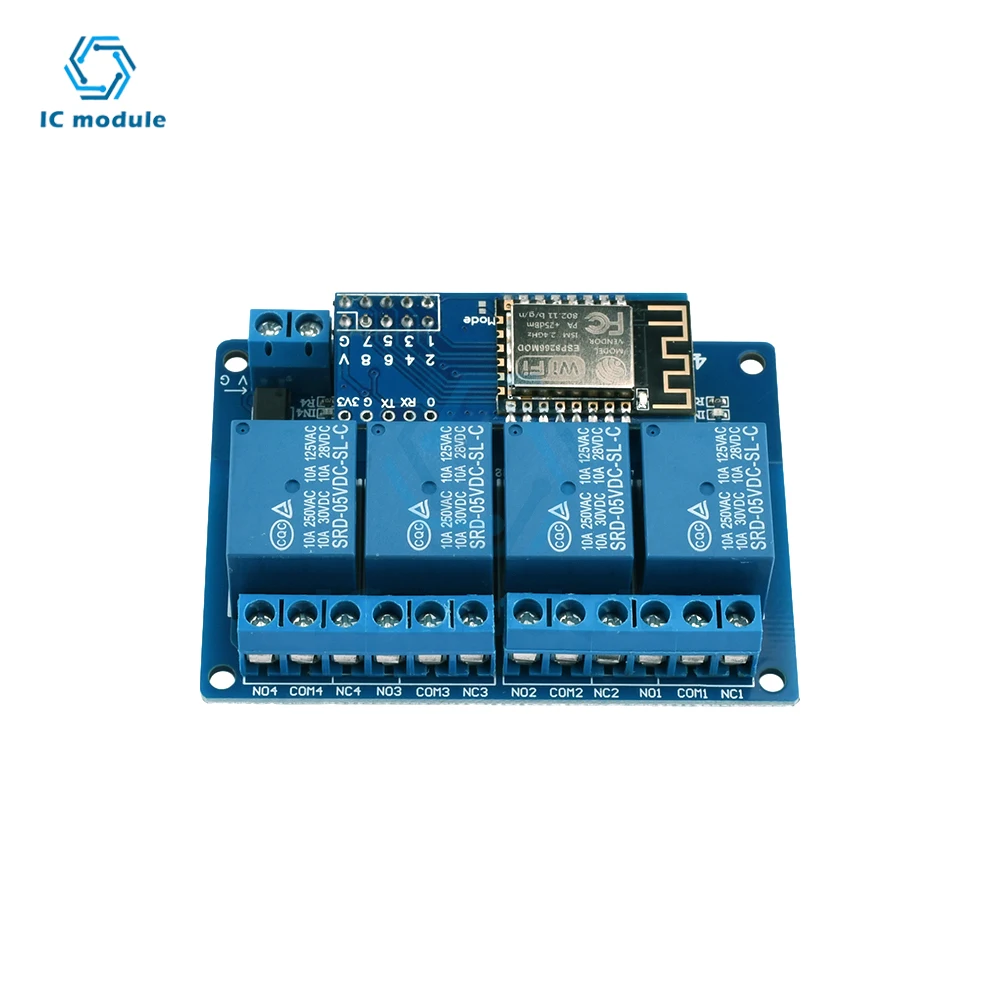 4 Channel 8CH Relay Module 5V 12V High Level Trigger with Optocoupler Isolation Relay Onboard ESP8266 module WIFI relay module