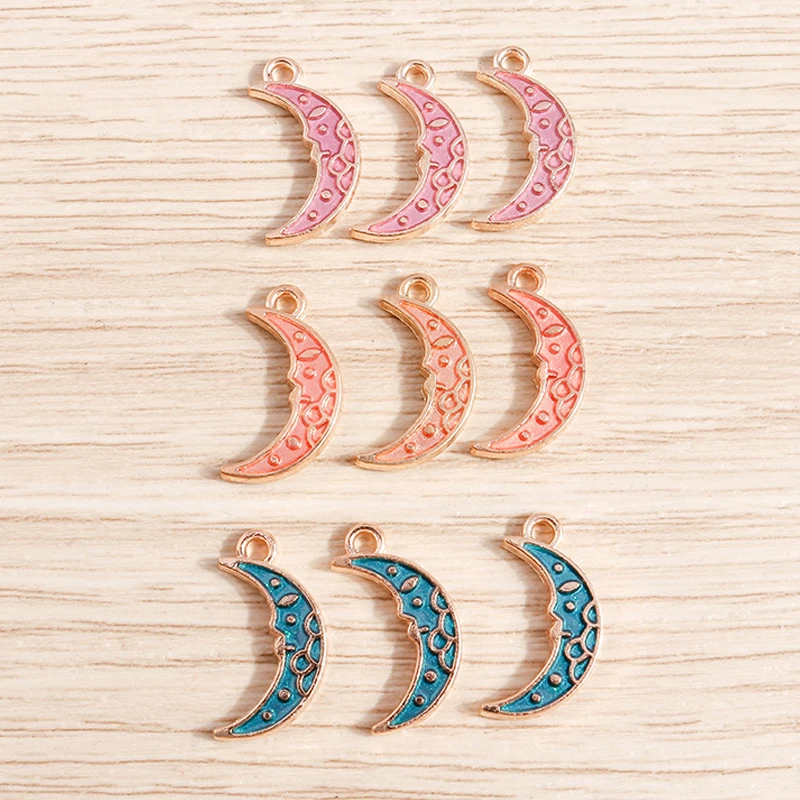 Tusember 10 Stück Emaille Galaxy Planet Mond Stern Charms Anhänger für Halsketten Ohrringe Armbänder DIY Schlüsselanhänger Schmuckzubehör – Detail 9
