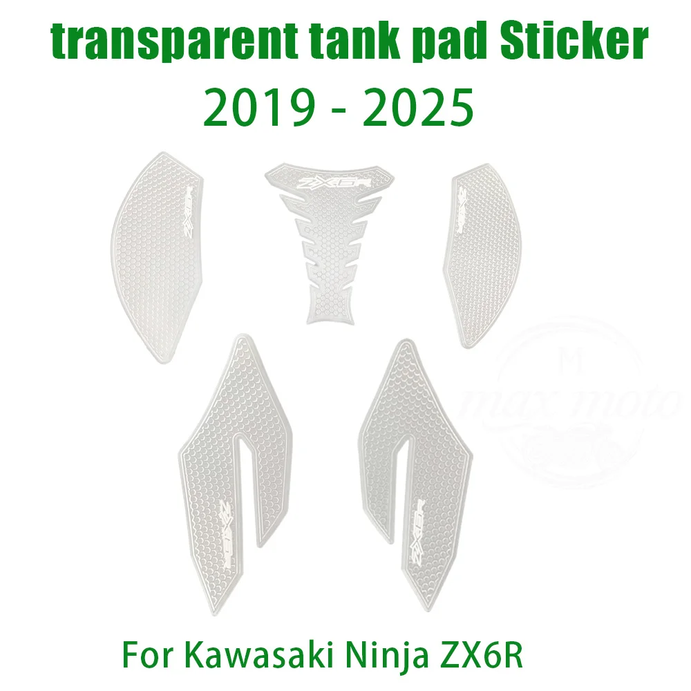 For Kawasaki Ninja ZX6R ZX-6R 2019-2025 Motorcycle Tank Pad Protector Sticker Decal Gas Knee Grip ZX 6R transparent New