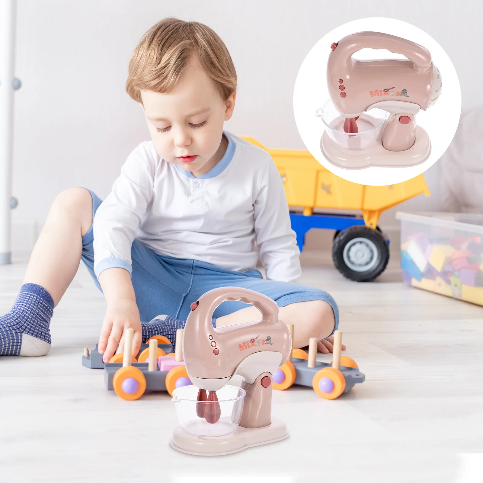 خلاط بلاستيكي تعليمي محاكاة أجهزة المطبخ للأطفال الطبخ التظاهري اللعب خلاط صغير متعة هدية تفاعلية #2