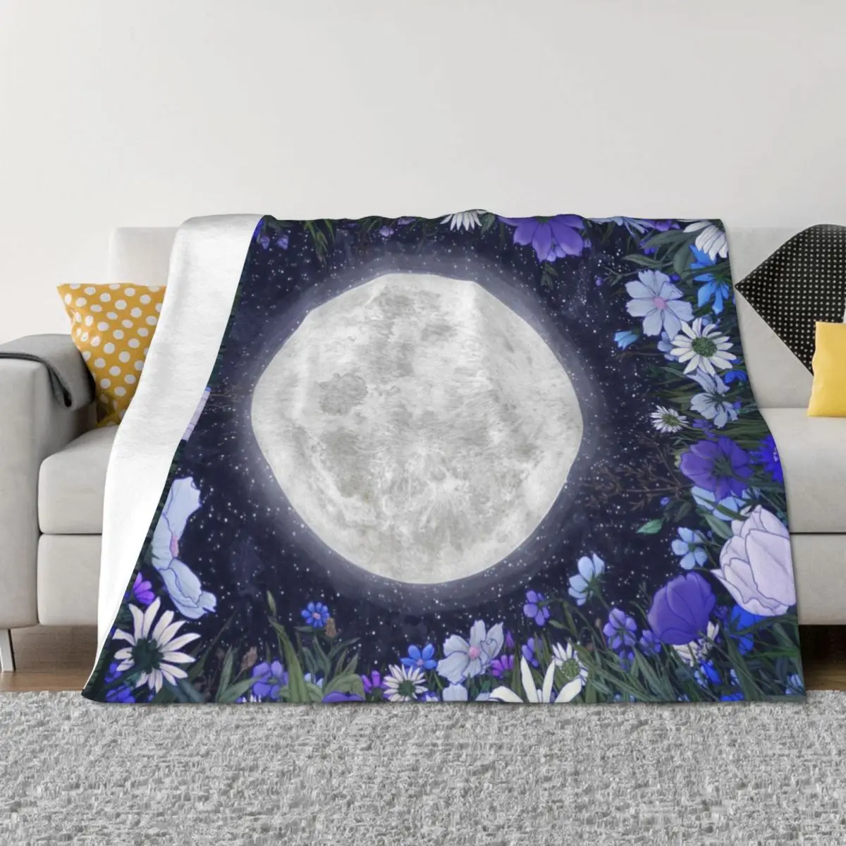 

Midnight in the Meadow Blue Throw Blanket Bed covers Blankets For Baby cosplay anime Blankets