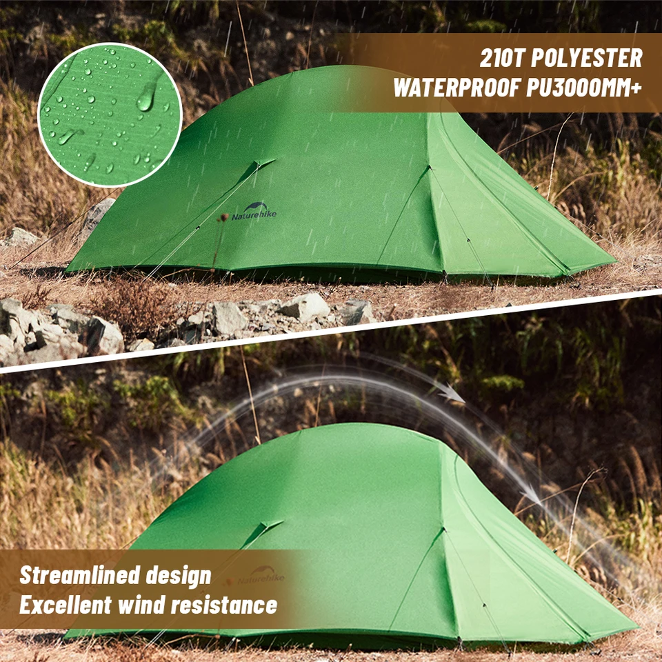 Naturehike New Cloud Up Base Camping Tent 1 2 3Person Lightweight