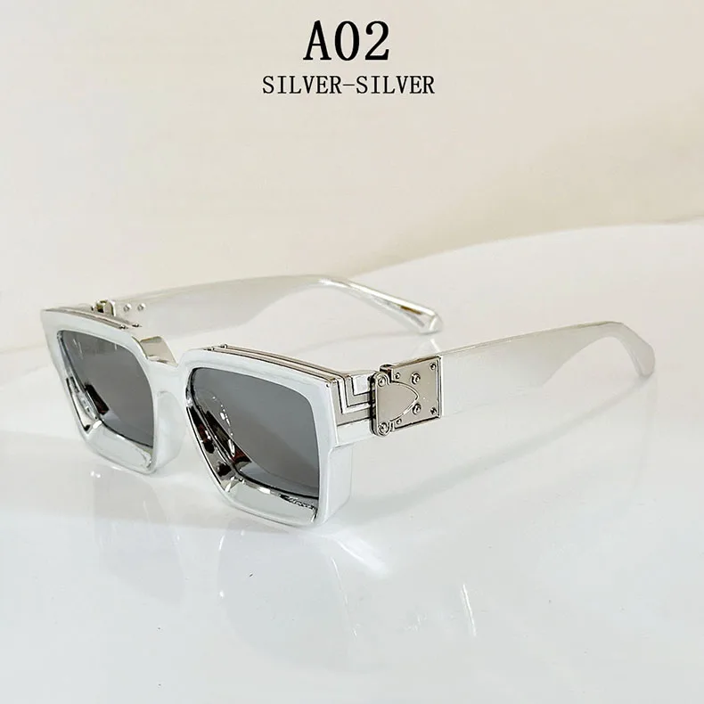 Millionär Quadratische Sonnenbrille Für Männer Retro Sonnenschutz Sonnenbrille Frauen Trendy Und Modische Vintage Mode Gläser Zonnebril – Detail 4