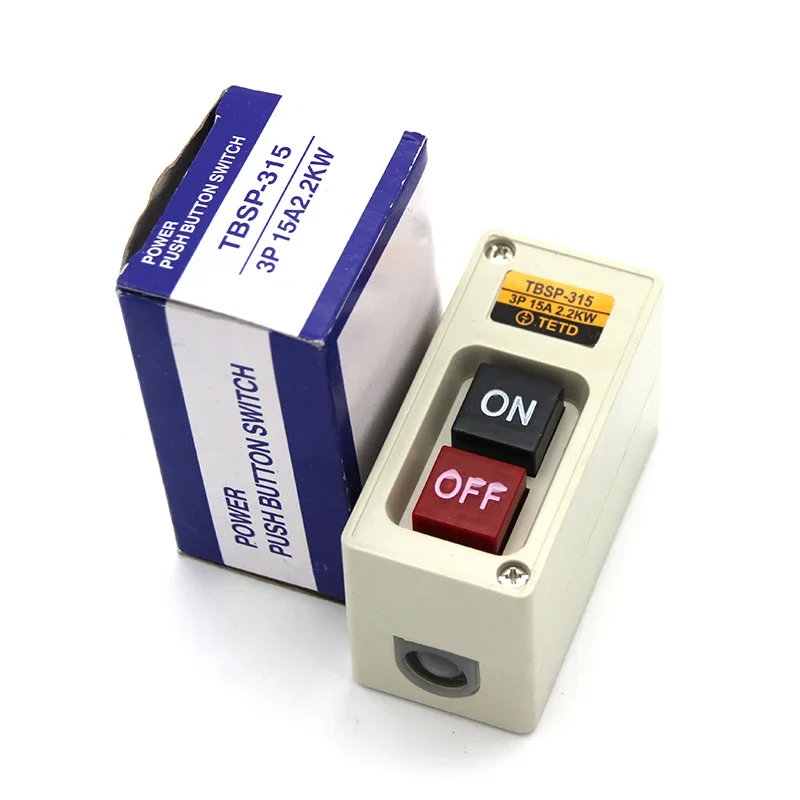 TBSP-315 Push  Power Switch Start Control Switch Button Switch Box 3P 15A 2.2KW