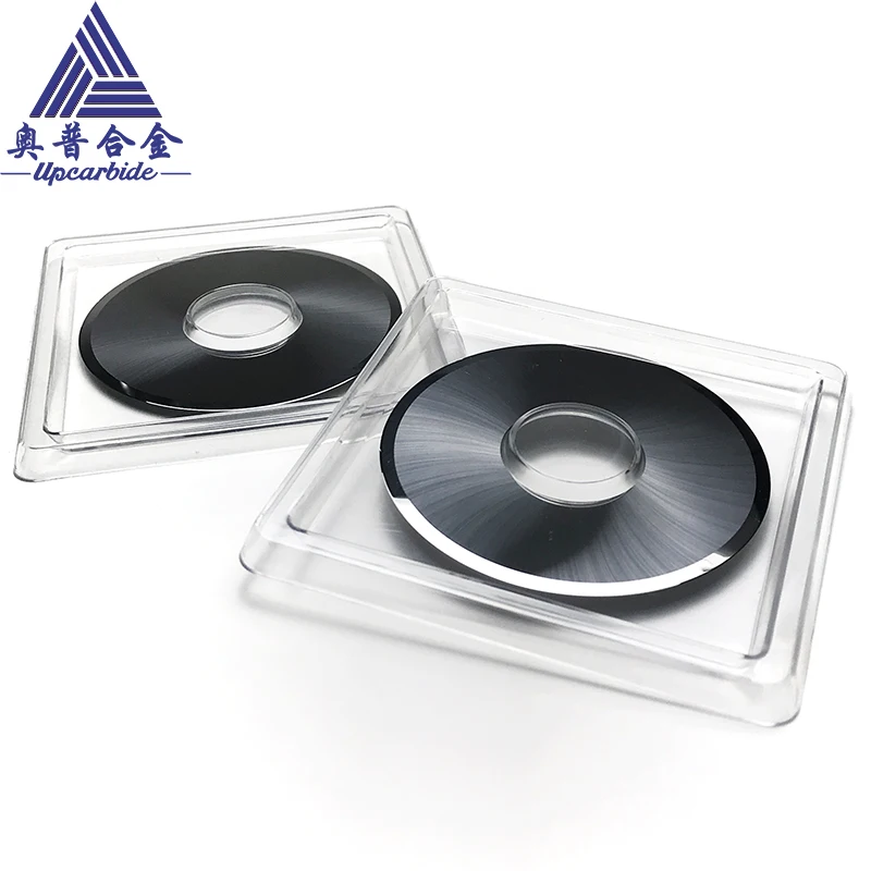 Φ100×22×1.2mm Polished Carbide Slitting Knives – Cemented Circular Blade for Corrugated Paperboard
