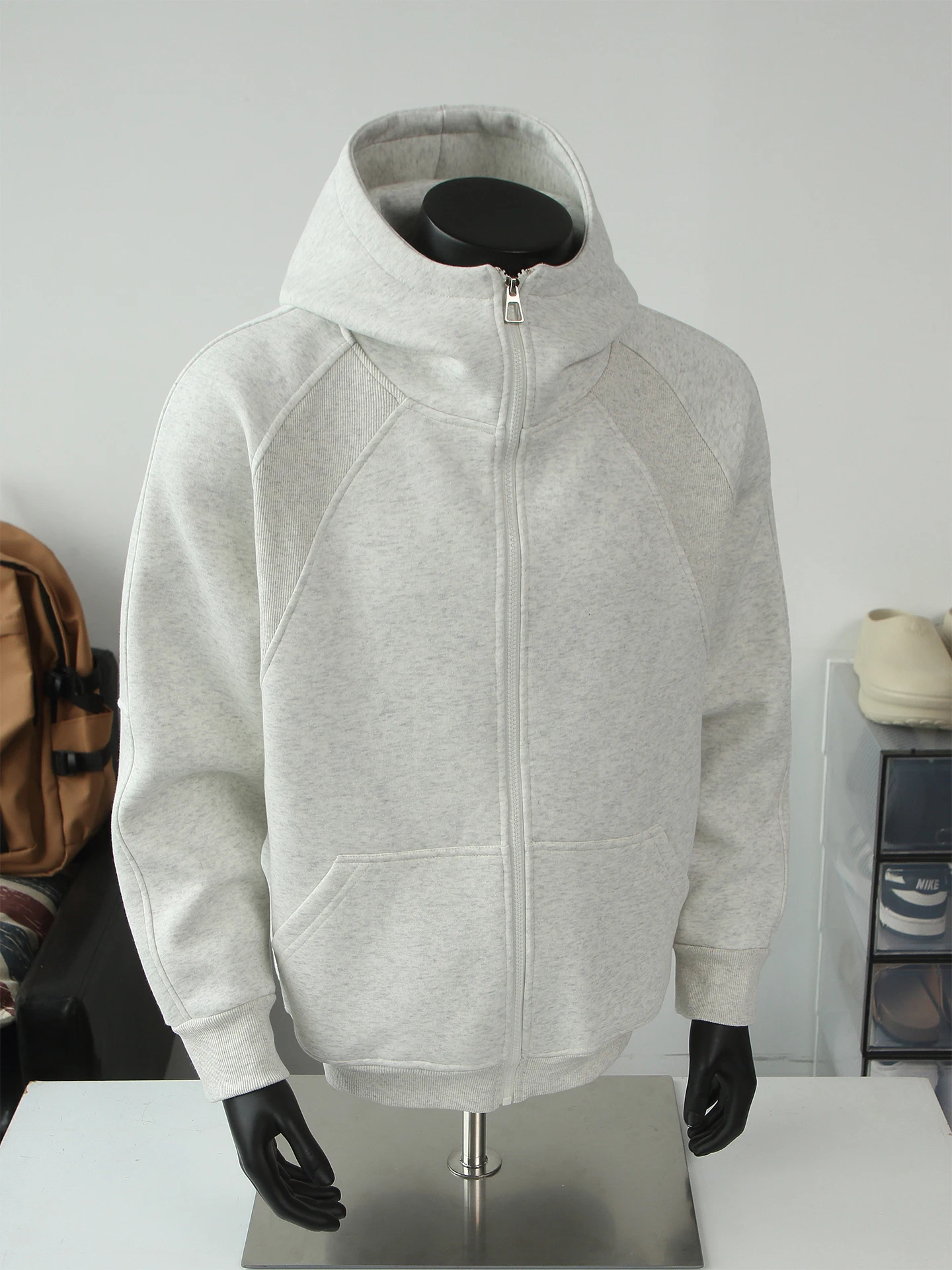 

Men's Loose Fit Hoodie Jaet Heavyweight Cotton Polyester Blend Comfortable Long Sve Zipper Closure Cleanfit Sle Casual...