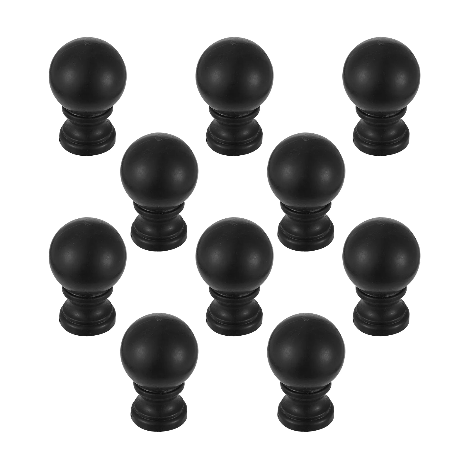 

10 PCS Lighting Head Ceiling Curtain Rods Lamp Finial Decoration Black Shade Top Knob Floor Table Ball Crystal