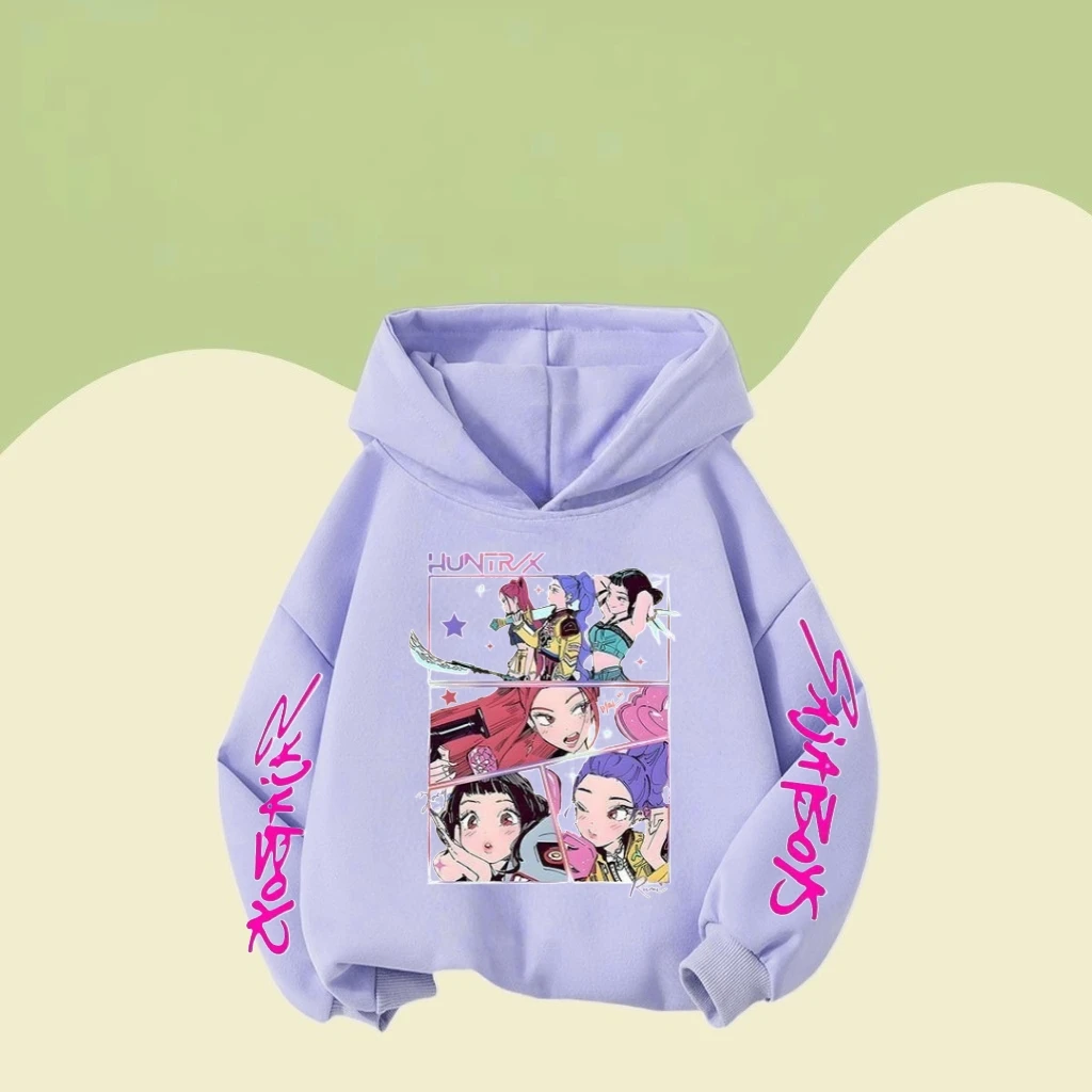 

Baby Children KPOP Huntrix Hoodie Autumn Daily Clothing Korean Stylish Small Kid's Cotton Hoodie Cool Girls Wear Boys Sporty Top