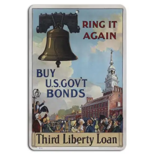 Ring It Again: Support with Third Liberty Loan Bonds!-Aluminum-tin sign