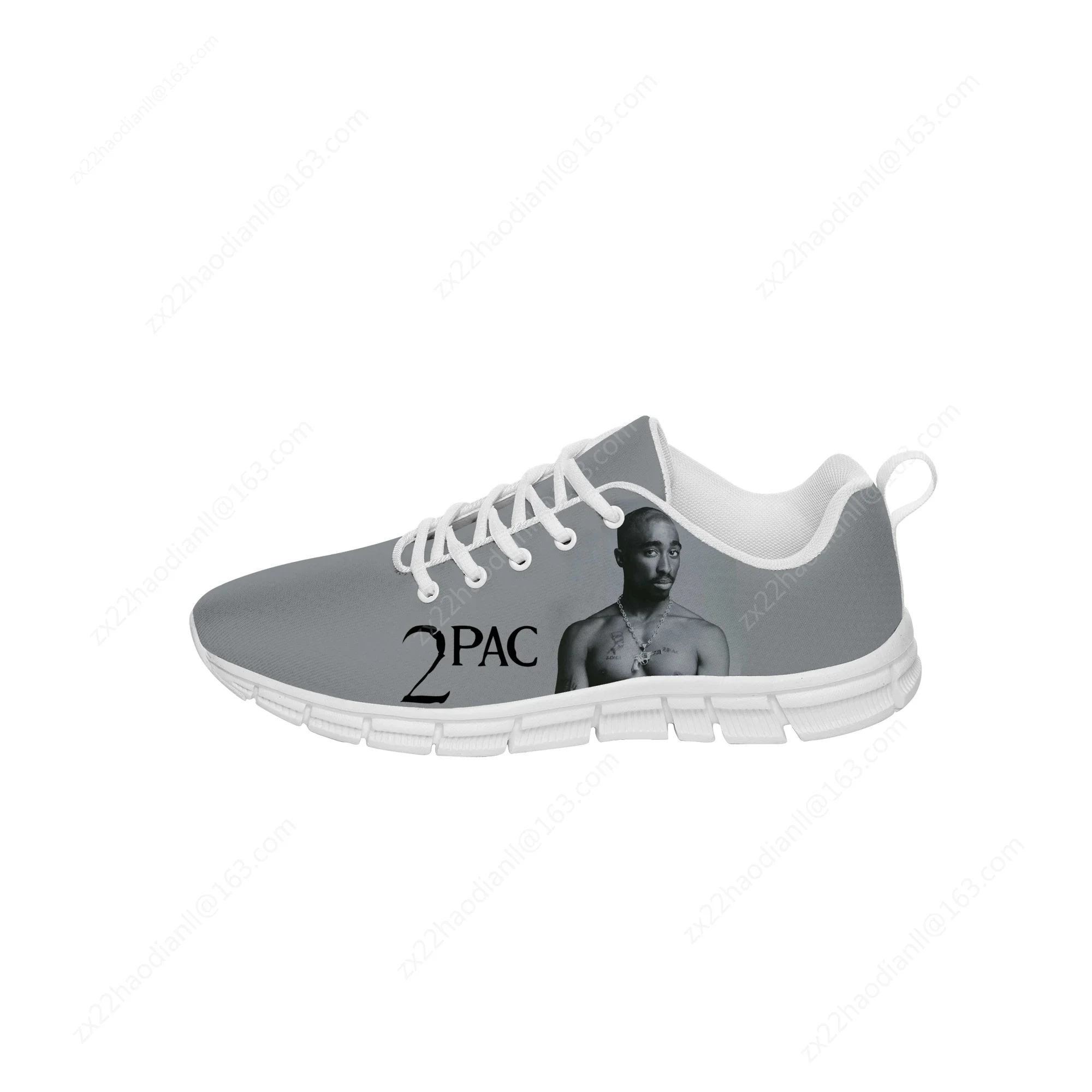 Rap 2pac Tupac Sneakers Mens Womens Teenager Casual Cloth Shoes Canvas Running Shoes 3D Print Breathable Lightweight Shoe White