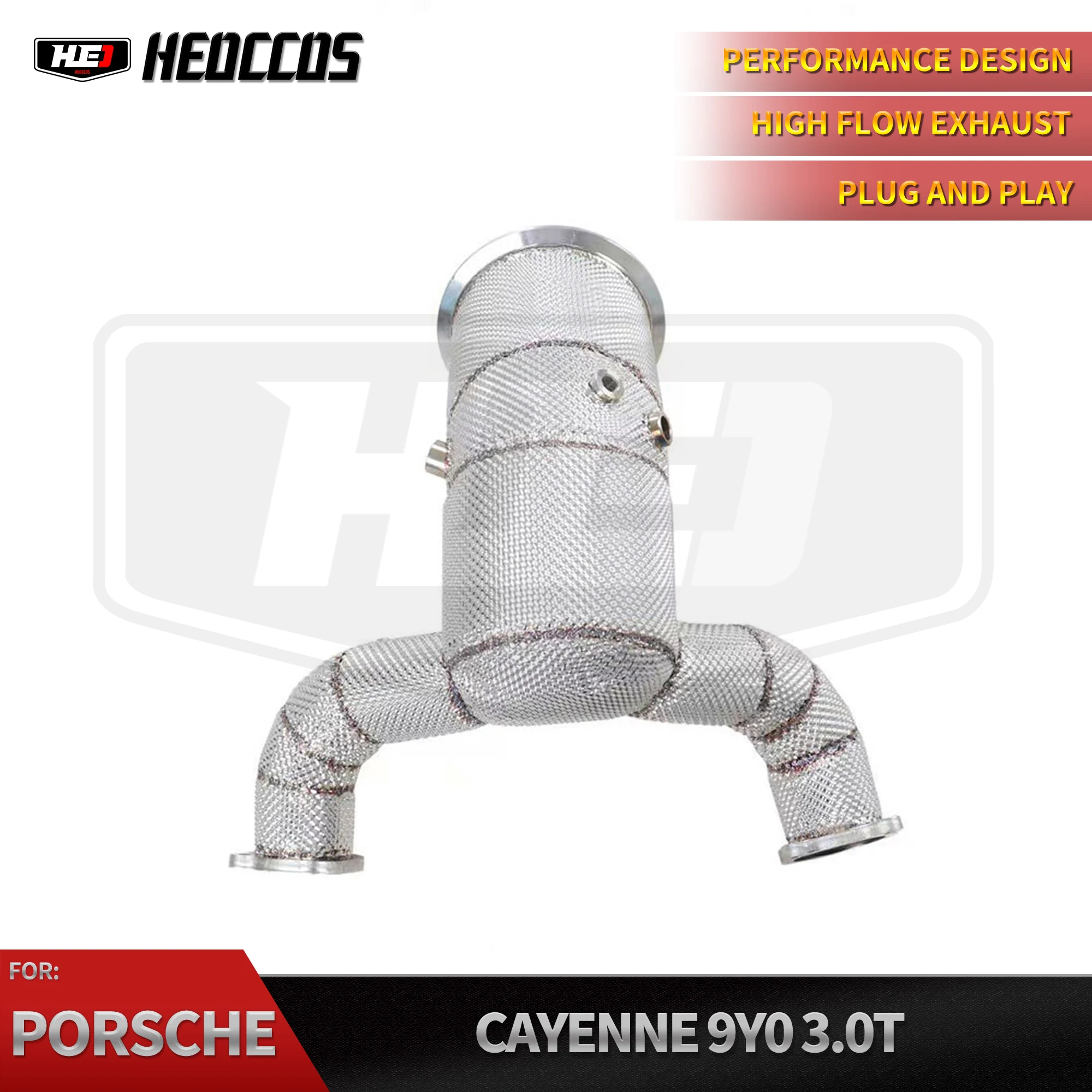 HEO Direct Install Catted Downpipe Hardware For Porsche Cayenne 9Y0 3.0T Exhaust Service Replacement Unit