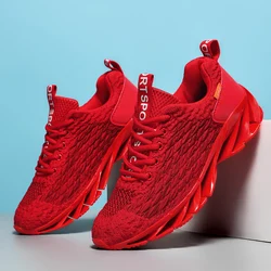 Trendy Red Men's Blade Sneakers Unisex Breathable Weaving Running Shoes Men Trainers Chunky Platform Sports Shoes Large Size 47
