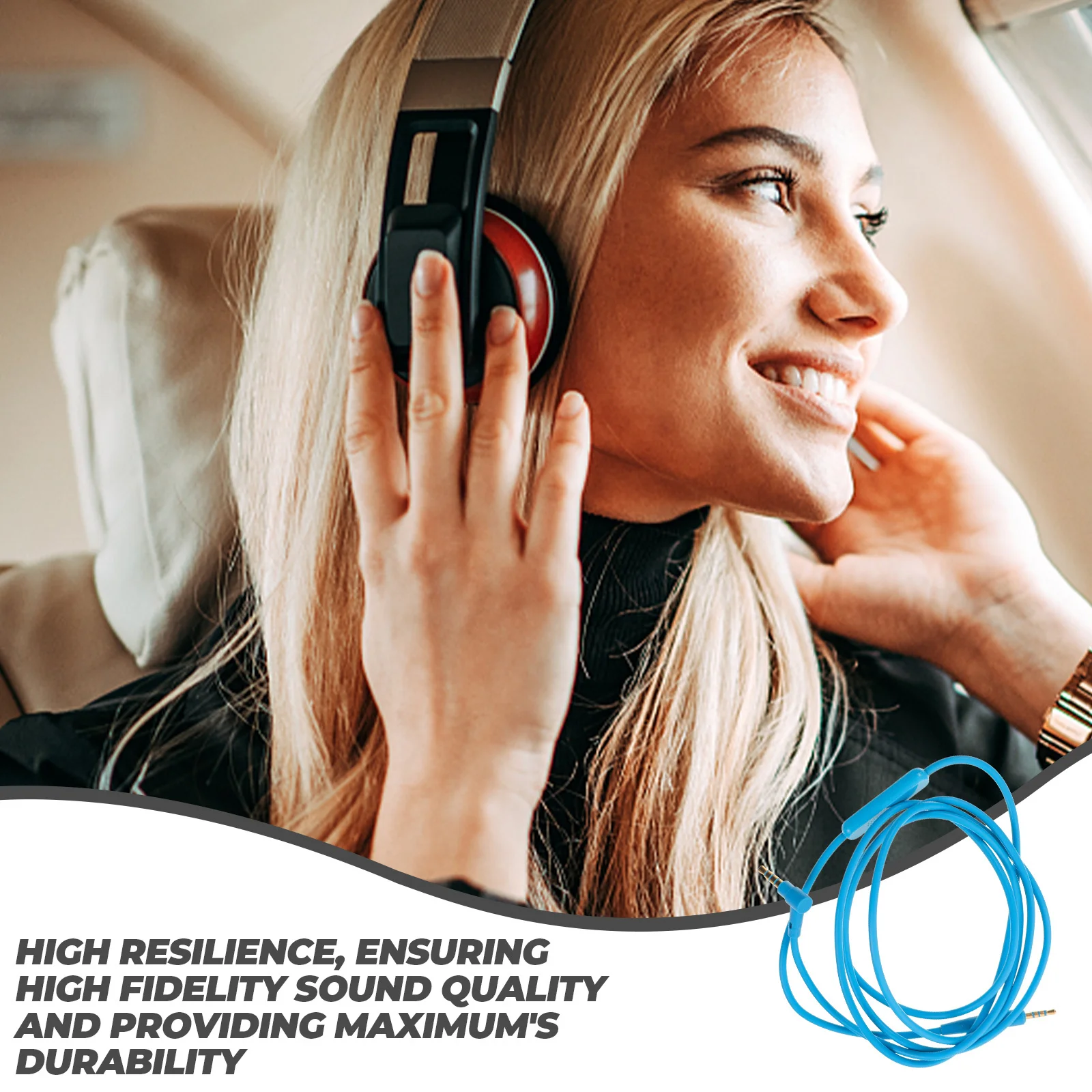 

Headphone Cable Long Audio Cord For Qc25I Replacement Headset Wire Durable Stereo Sound Quality