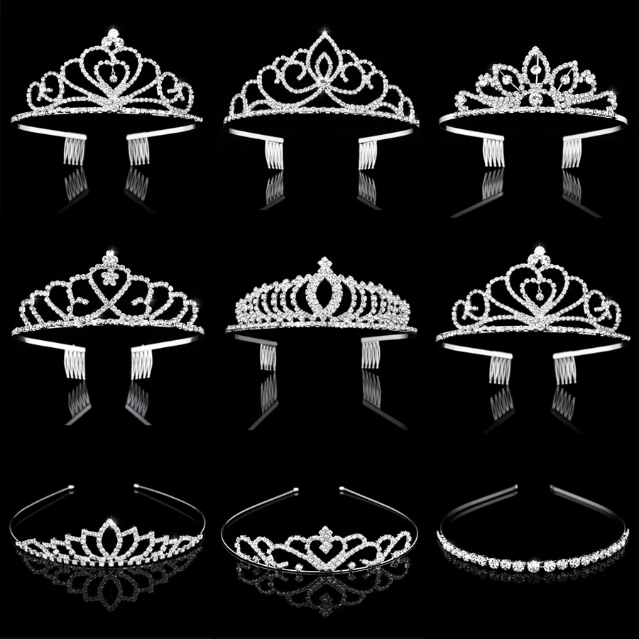 Bridal Crystal Rhinestone Pearl Tiaras and Crowns Headband Kid Flower Girls Bridesmaid Wedding Hair Accessiories Hair Jewelry