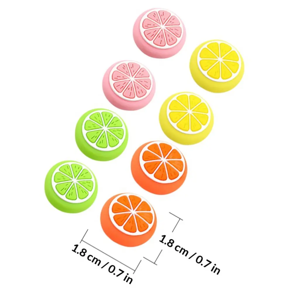 8Pcs Fruit Lemon Silicone Joystick Grip Caps Thumb Stick Protective Covers Non-Slip Comfortable for Gaming Joystick Caps