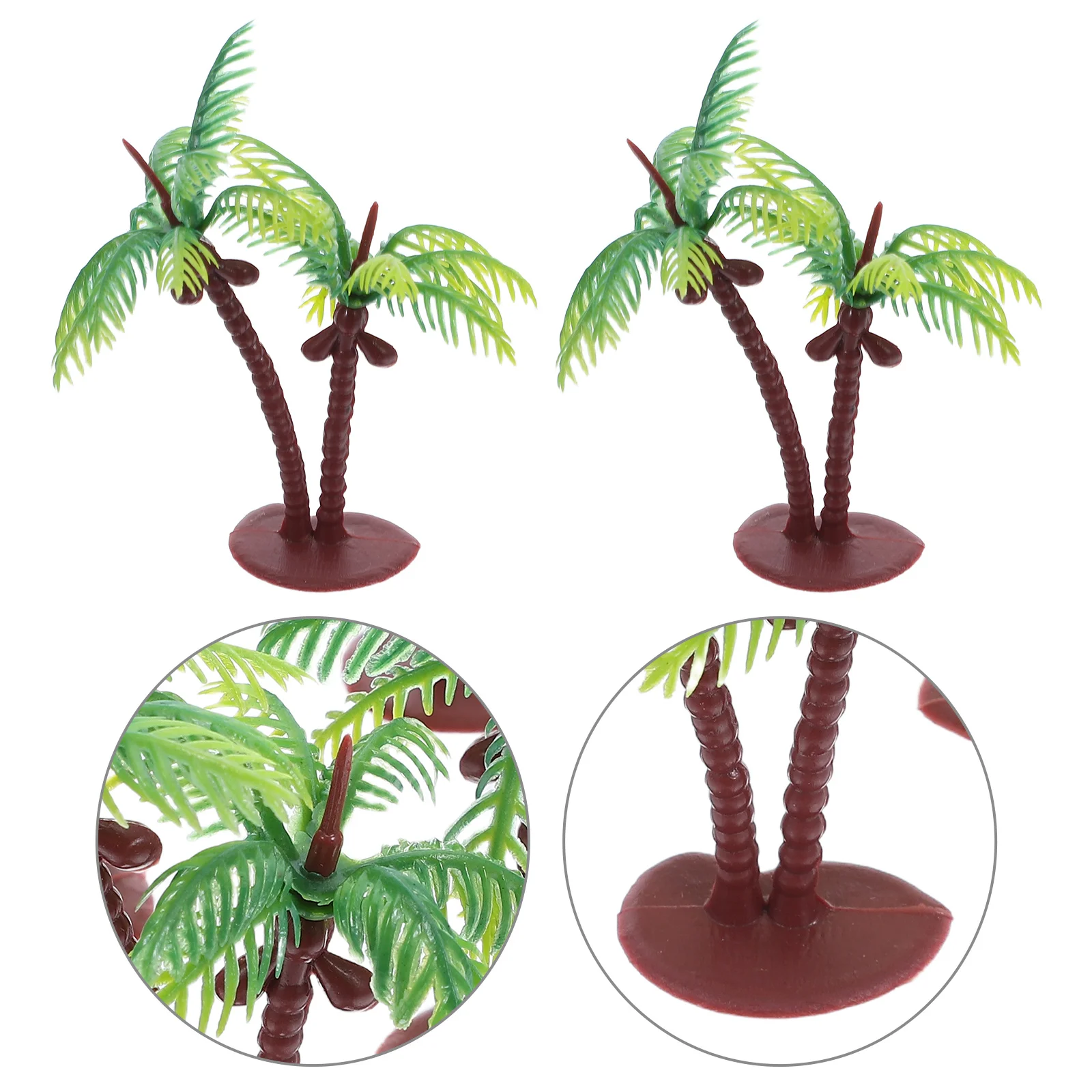 

36Pcs Mini Coconut Palm Trees Plastic Micro Landscape Decoration for Fish Tank Beach Theme Party Faux Tropical Plants Crafts