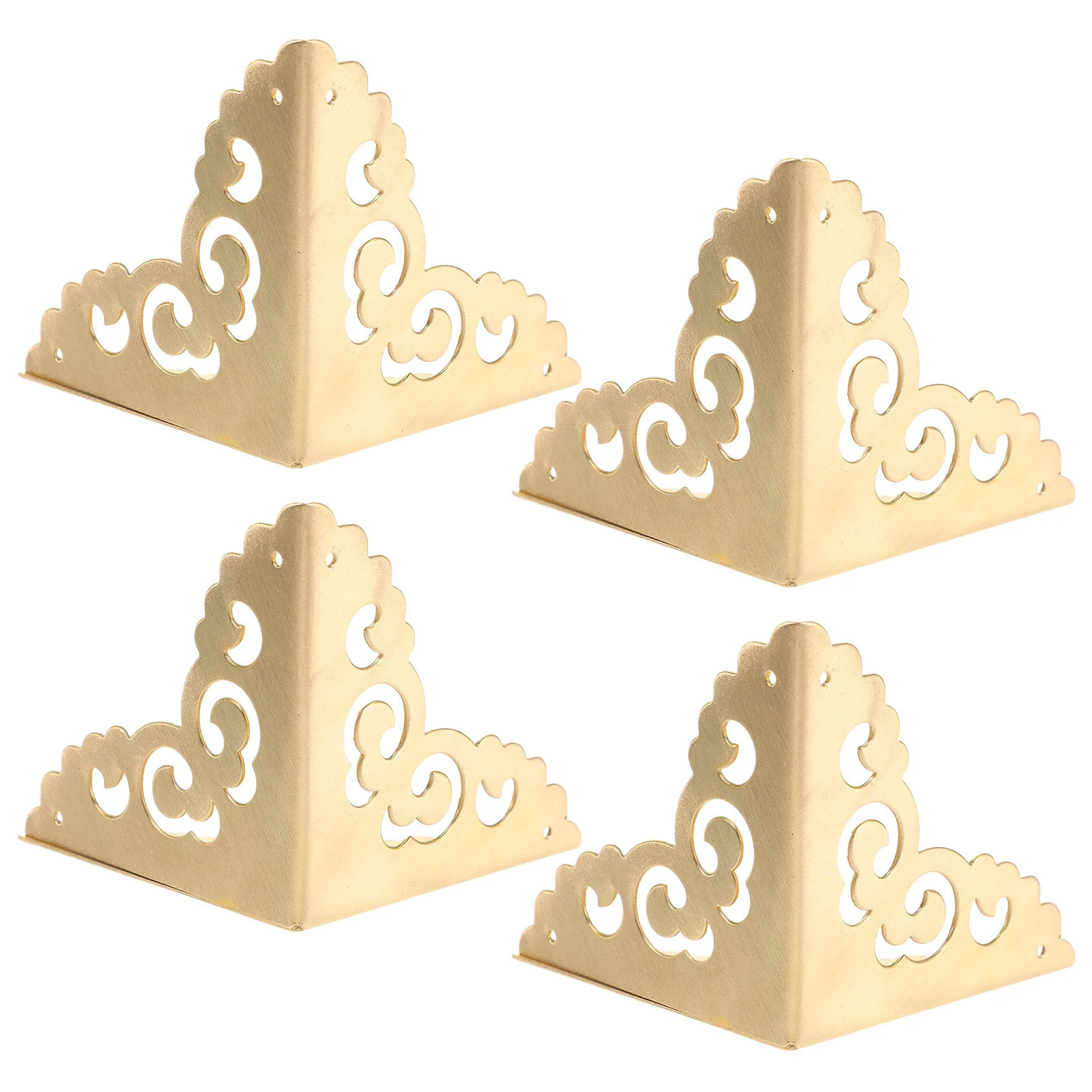 4 шт. металлические угловые ограждения, винтажные защитные уголки для мебели, шкатулка для драгоценностей, декоративная ретро-коробка