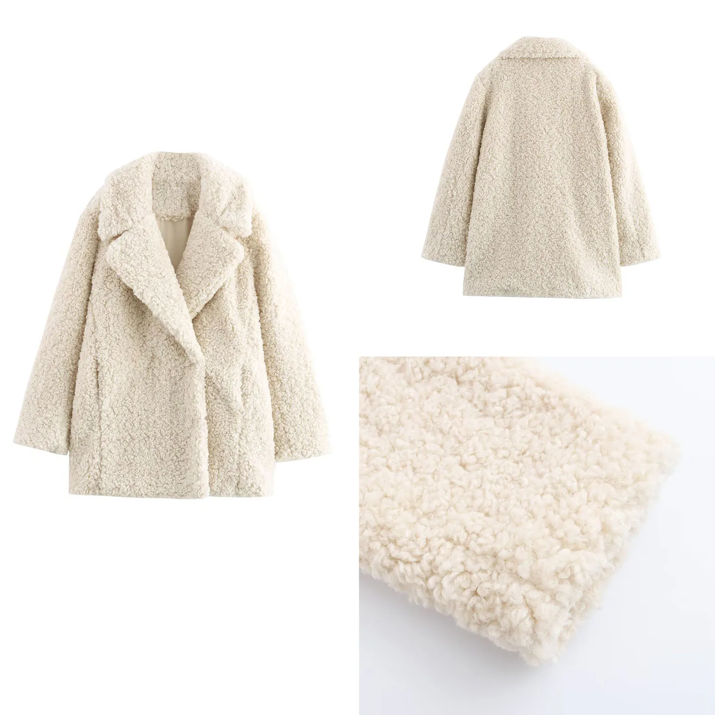 2025 Autumn New Sle Women's Faion Personali Artificial Fur Effect Coat Jaet Z Brand Loose Fit Long Sve
