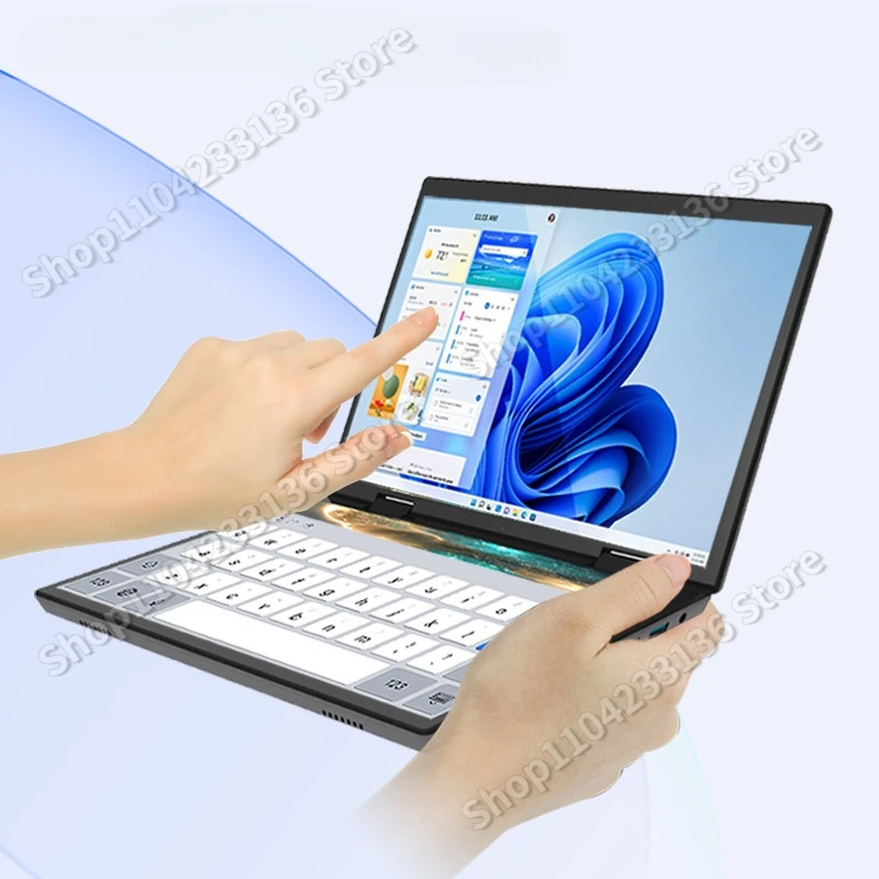 แล็ปท็อปหน้าจอคู่ใหม่ 14 + 14 นิ้ว 2K Touch Screen Notebook 16GB Intel N95 CPU 360 องศาพลิกโลหะ 2 ใน 1 คอมพิวเตอร์แล็ปท็อป