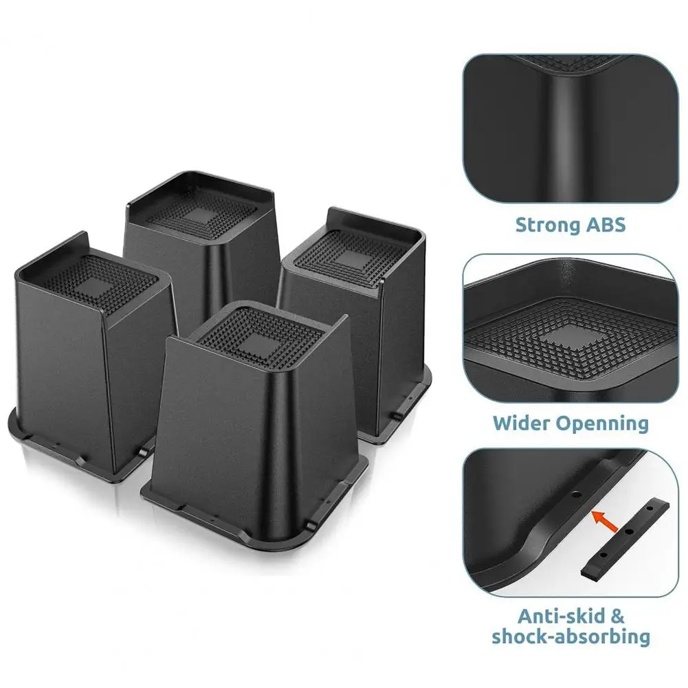 

Bed Riser Furniture Riser Blocks Heavy Duty Bed Furniture Risers Set 4pcs Square Table Bed Frame Lift Supports Up to 5000lbs