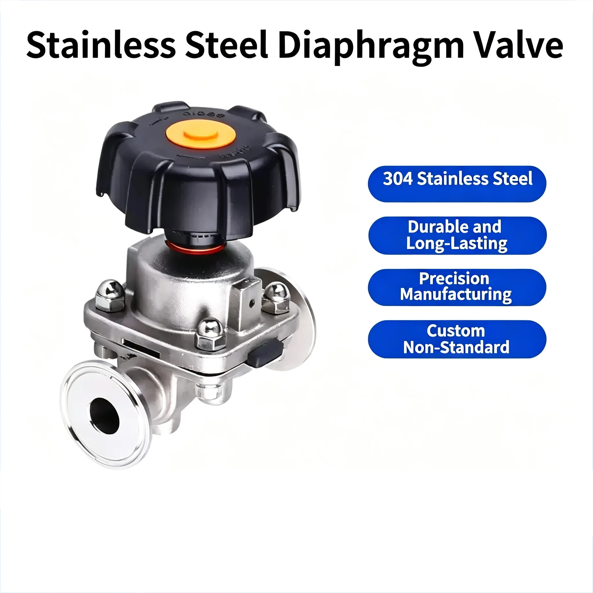 316L stainless steel quick‑install high‑quality GEMU diaphragm valve sanitary clamp‑on wafer‑type diaphragm valve Sanitary