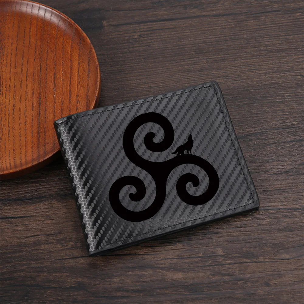 Dark Background Black Shade Texture Men's Wallets Simple Business Modern Stylish Printing Design Gifts For Father Boyfriend Chri