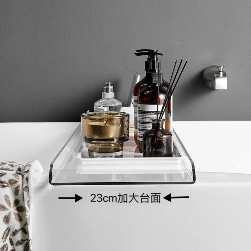 Light Luxury Bathroom Transparent Acrylic PC Bathtub Storage Rack Bathroom Soaking Room Bathtub Storage Racks Bathroom Furniture