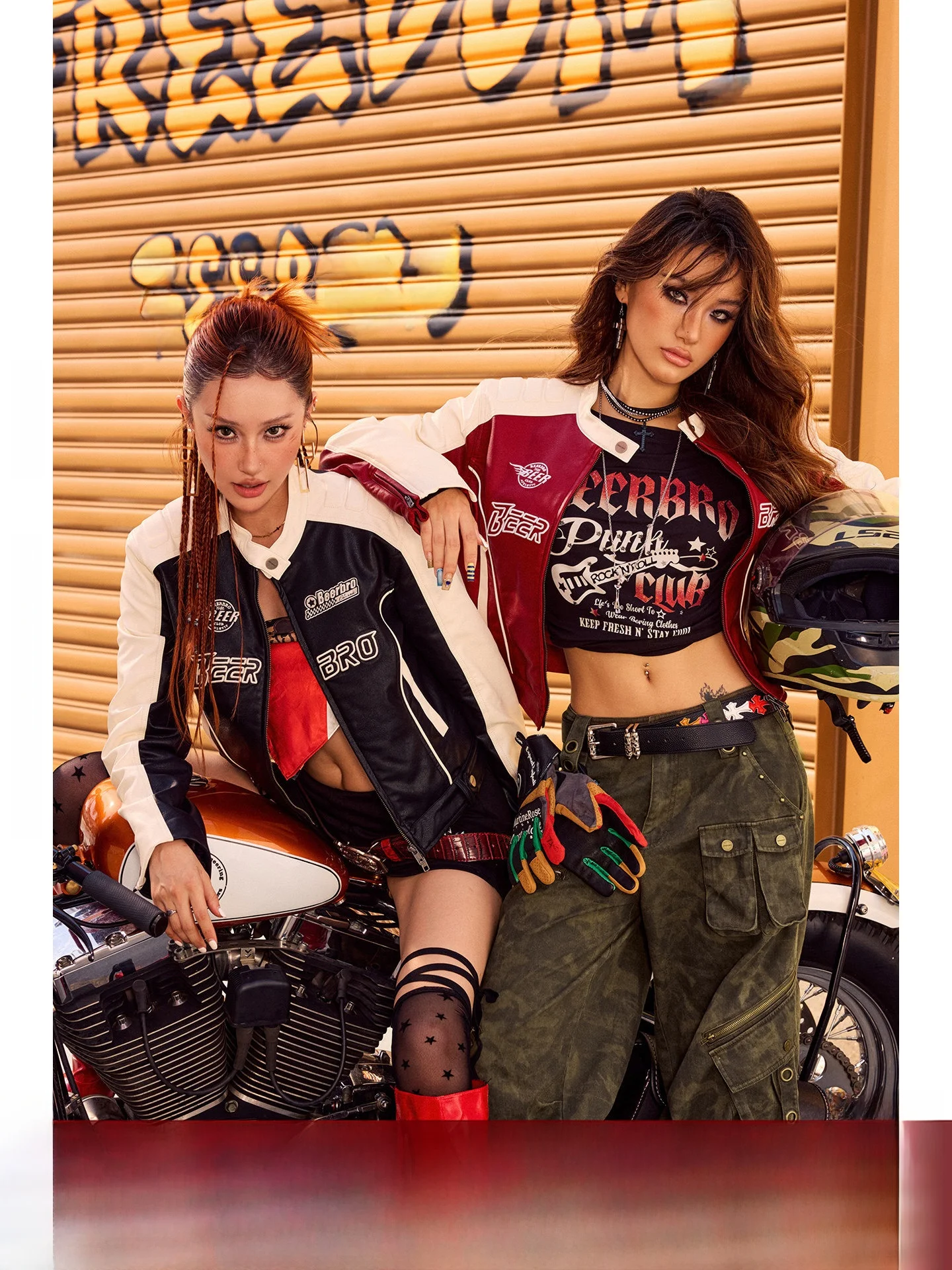 BeerBro Ci Moto Women's Street Sle Jaet Lightweight Cotton Lined Motorcycle Leather Jaet Cool Sensation Upper Body