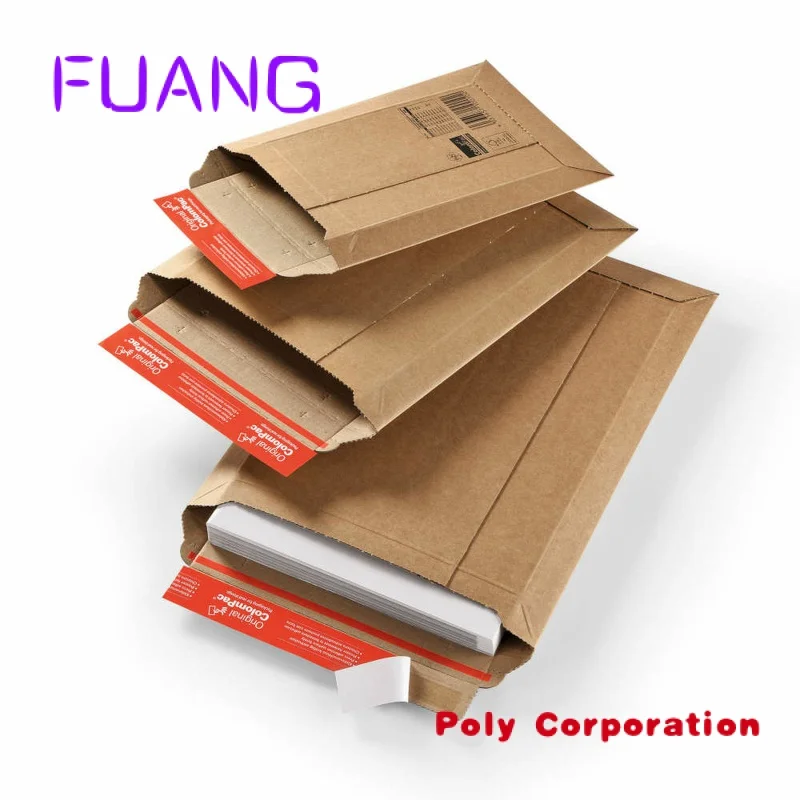 Custom  Custom logo print rigid self seal black thick cardboard mailing packaging envelopes