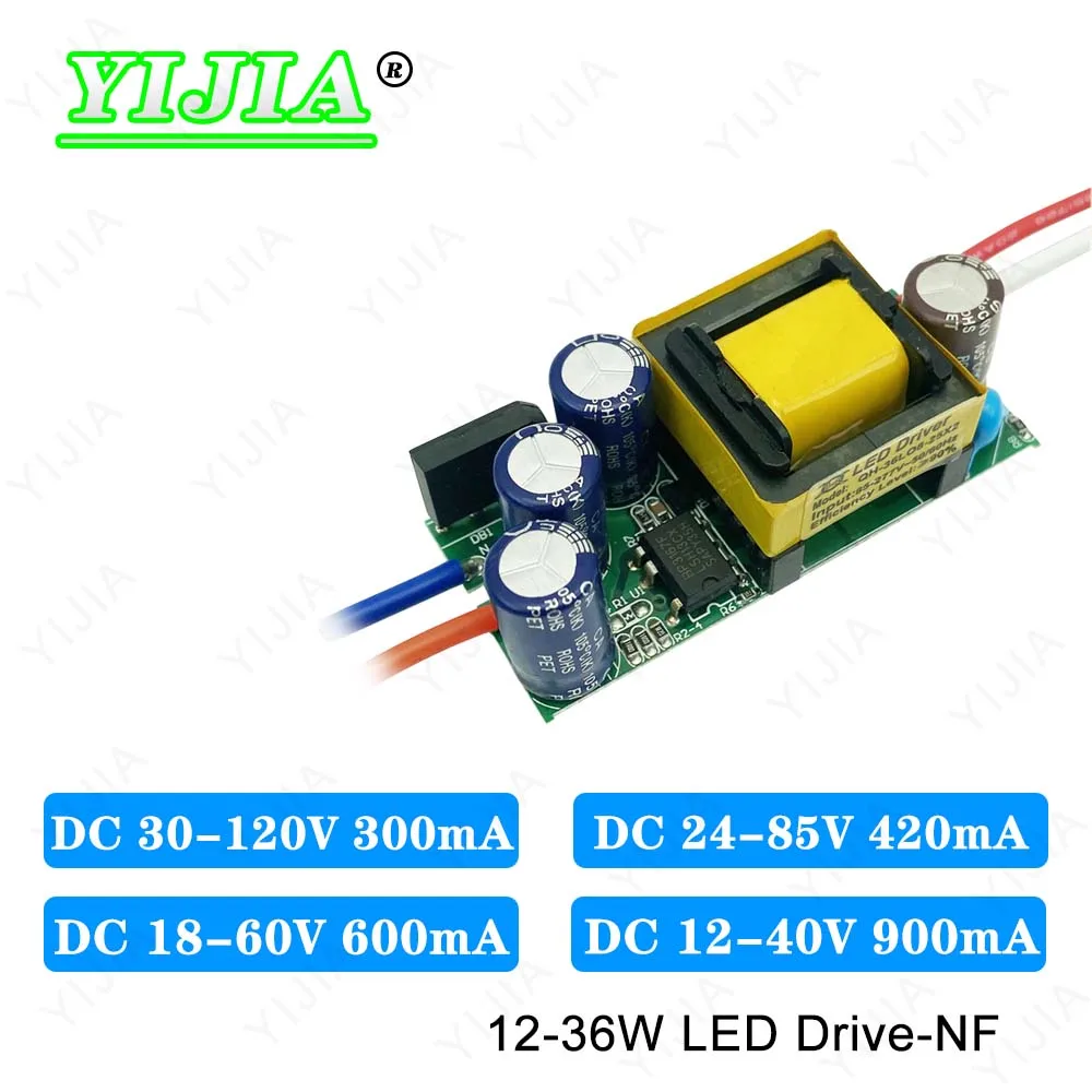 Sterownik LED DC12-40V 18-60V 24-85V 36-120V 900mA 600mA 420mA 300mA transformator oświetleniowy odpowiedni do zasilacza 12W 15W 18W 20W 24W 36W