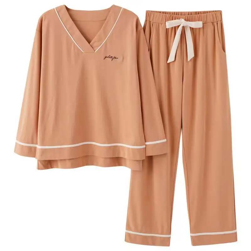 Pajamas For Women 2022 Cotton Set ensemble femme 2 pieces Long-sleeve pijamas suit female Korean style pyjamas plus size 4XL