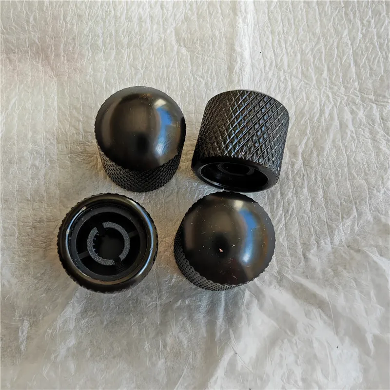 

4 Pcs Electric Guitar And Electric Bass Metal Electronic Control Knobs Cap Plastic inner diameter 6MM Black BJH77