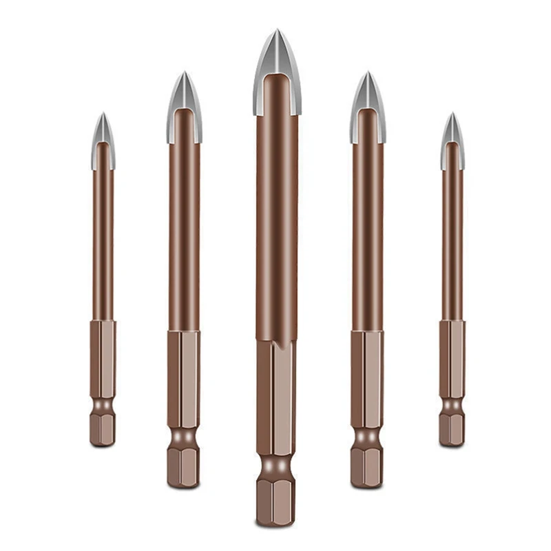 

5PCS Titanium Masonry Drill Bit Masonry Drill Bit Drill Bit With Hex Shank 5PCS 3 4 5 6 7Mm Titanium Bit