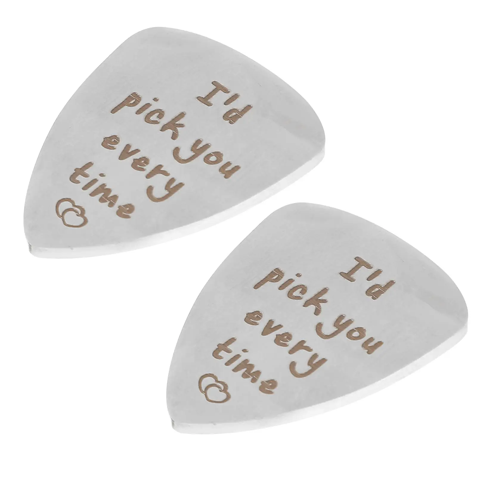 

2Pcs Guitar Picks Stainless Steel Thick Plectrums for Electric Bass Clear Sound Practical Accessories Guitar Parts