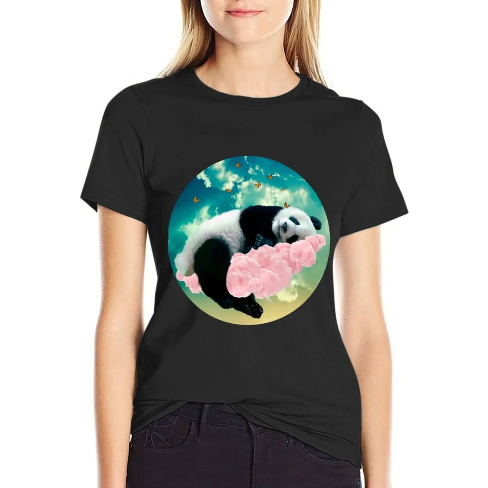 Panda Dream T-Shirt cute tops Short sleeve tee t-shirt dress for Women plus size sexy