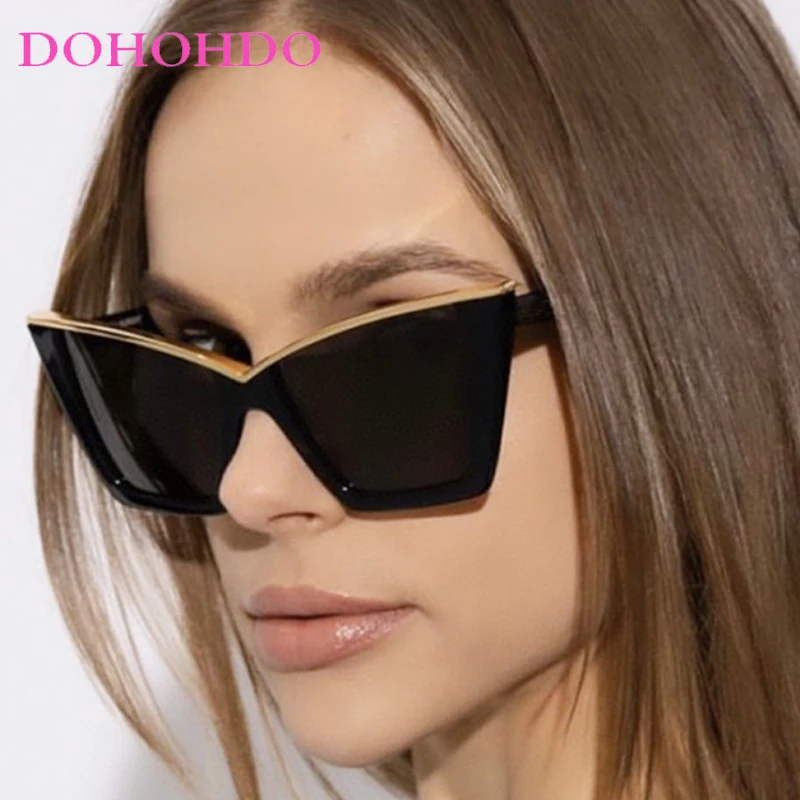 Big Frame Cat Eye Sunglasses Women Men Vintage Brand Designer Outdoor Driving Summer Traveling Sun Glasses UV400 Gafas De Sol