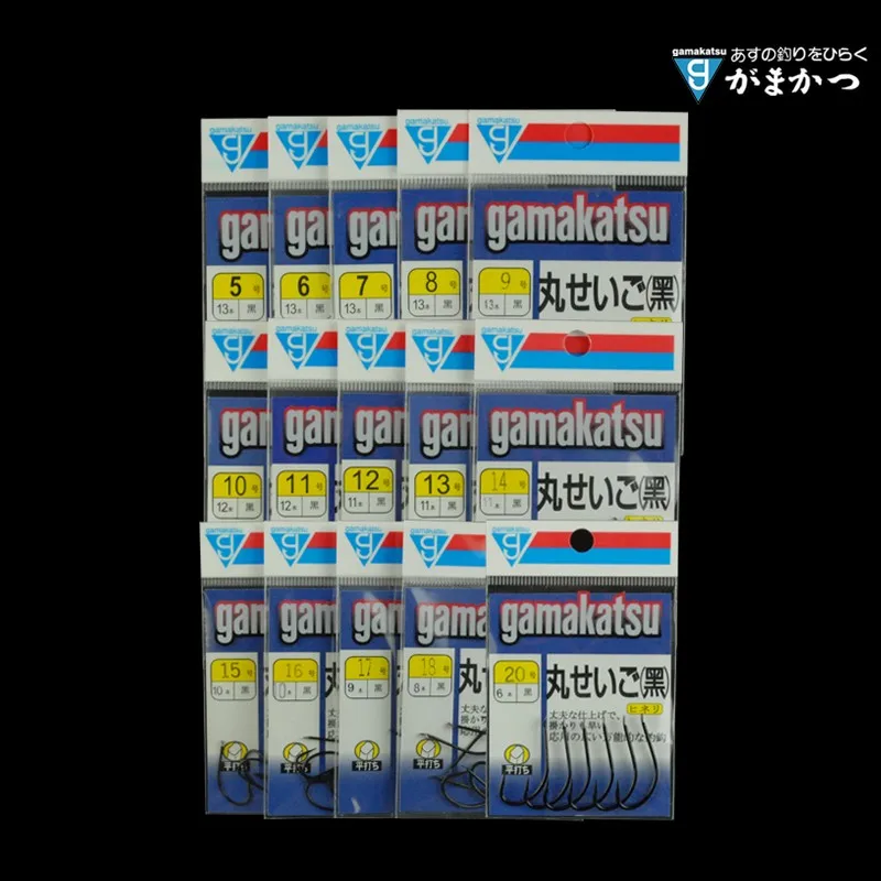 Gamakatsu-anzuelo de pez Maruki negro C1MA1 negro 5-20 #, punta de anzuelo ligeramente retorcida con púas, producido en Japón