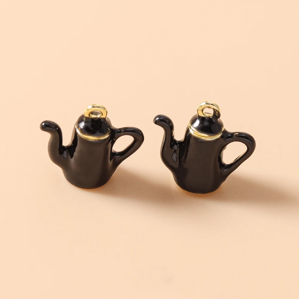 Leslie 5 Stück/Set Emaille Cartoon Lebensmittel-Anhänger Kaffee Brot Kuchen Charms Perlen für Ohrringe Tasche Schlüsselanhänger DIY Schmuckherstellung – Detail 9